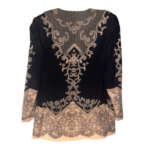 Escada Margaretha Ley Black faux Lace look Button-Up Blazer Jacket - Picture 5 of 11